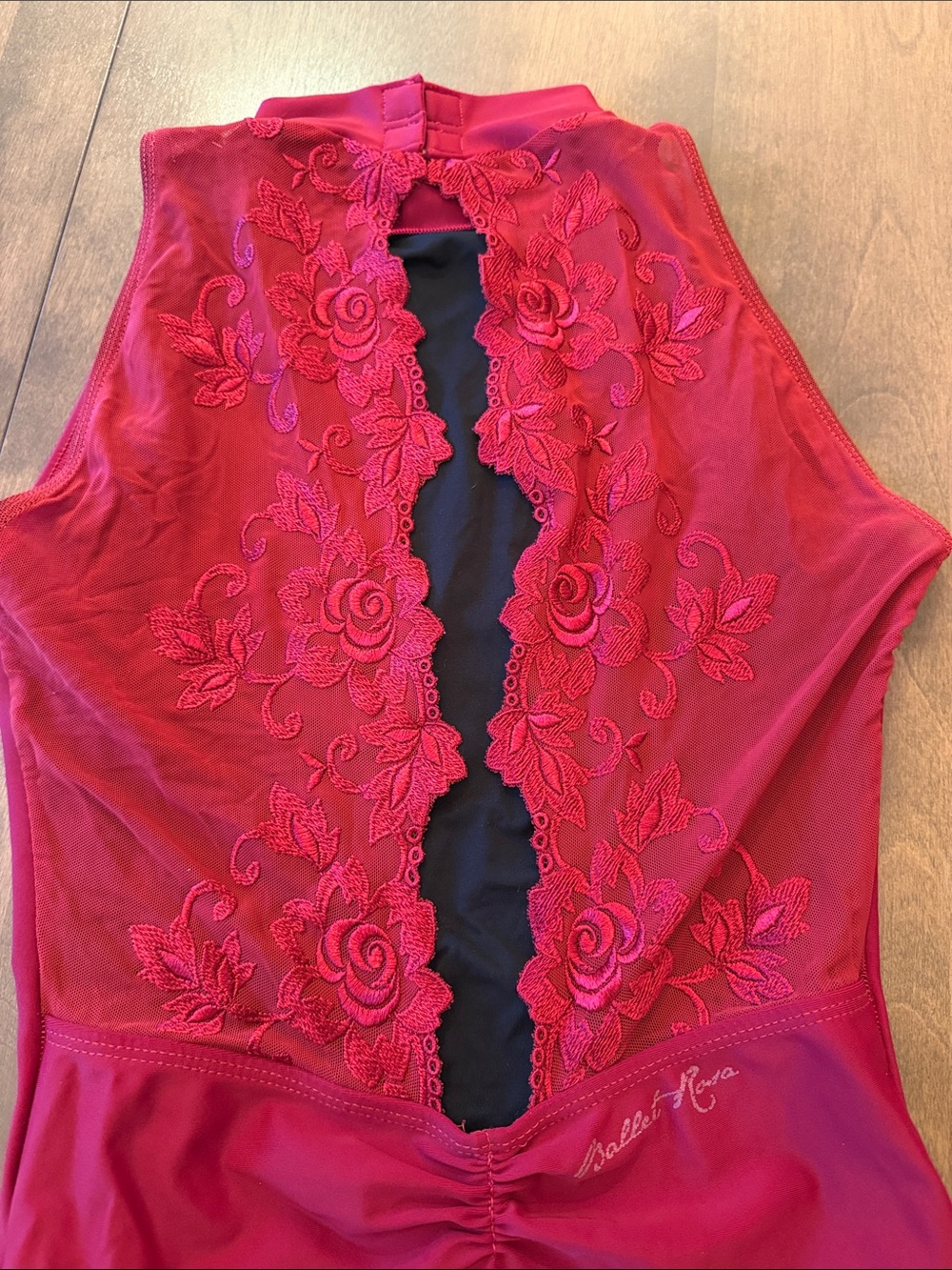 Ballet Rosa leotard in cherry. Elegant design, beautifully created piece. - Picture 2 of 6